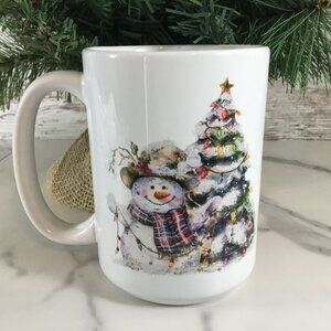 Country Snowman 15 oz Ceramic Coffee Mug